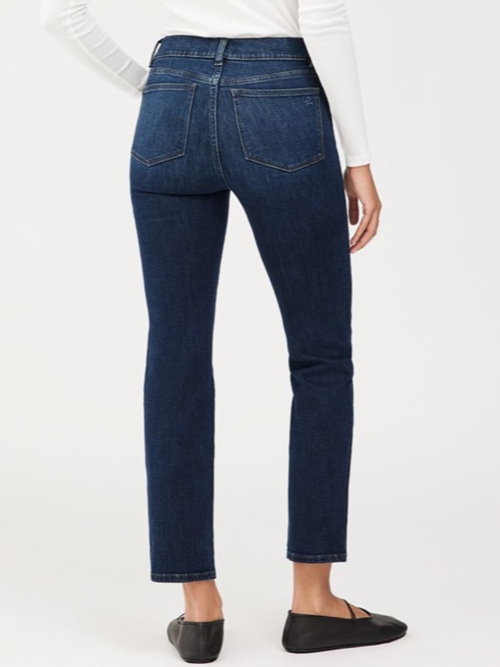 DL1961 Mara Straight Ankle‎ Mid Rise Instasculpt Dark Indigo Jeans Size 32 - Picture 2 of 10